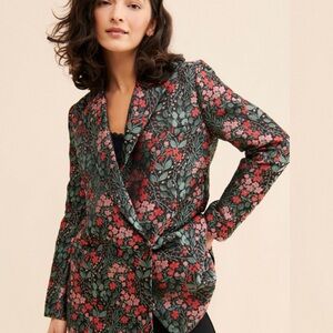 Hutch Floral Blazer - Black and Red